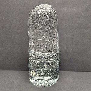 Blenko British Policeman Bobby Textured Clear Art Glass Bookend Vintage 60s MCM